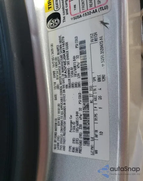 2019 Ford Fiesta Se from USA, damaged, VIN 3FADP4EJ0KM116570